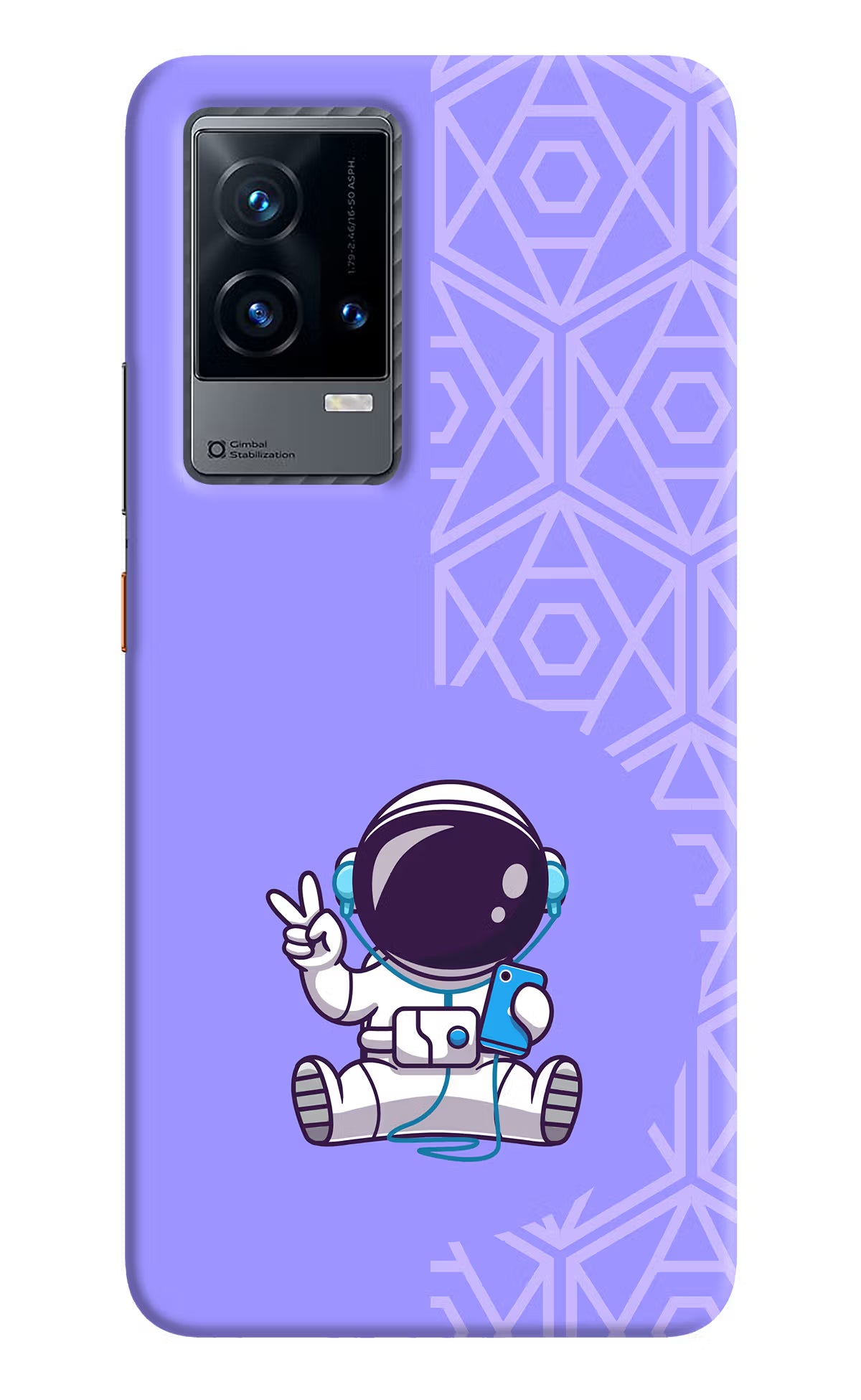 Cute Astronaut Chilling iQOO 9 5G Hard Case Back Cover by Casekaro