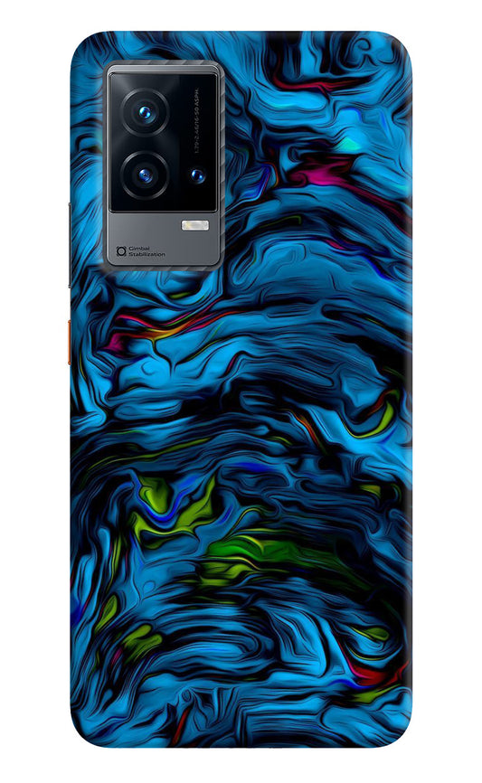 Dark Blue Abstract iQOO 9 5G Back Cover