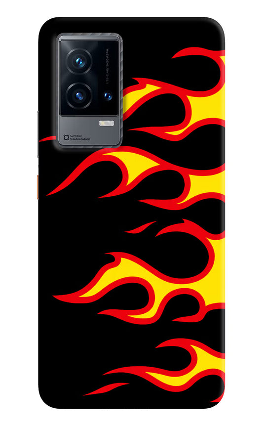 Side Sweep Flames iQOO 9 5G Hard Case Back Cover by Casekaro