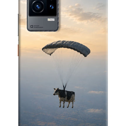 Skydiving Cow iQOO 9 5G Hard Case Back Cover by Casekaro