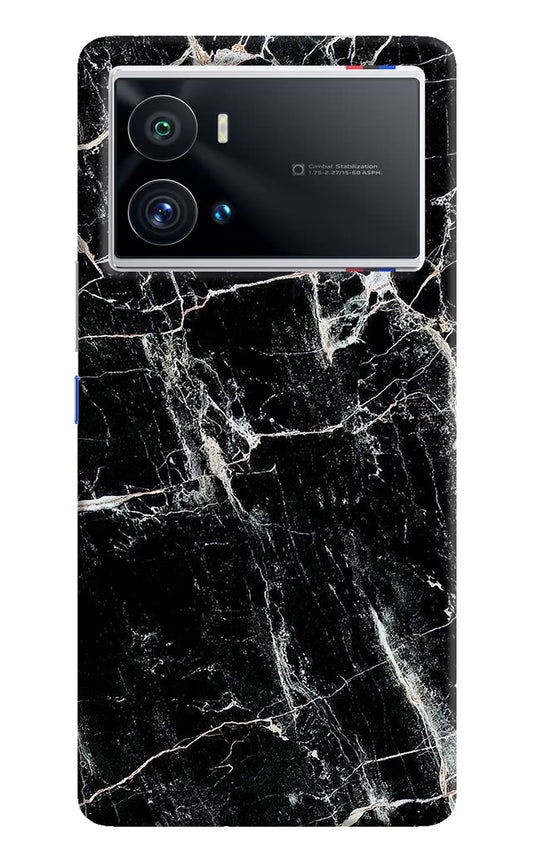 Black Marble Texture iQOO 9 Pro 5G Hard Case Back Cover by Casekaro