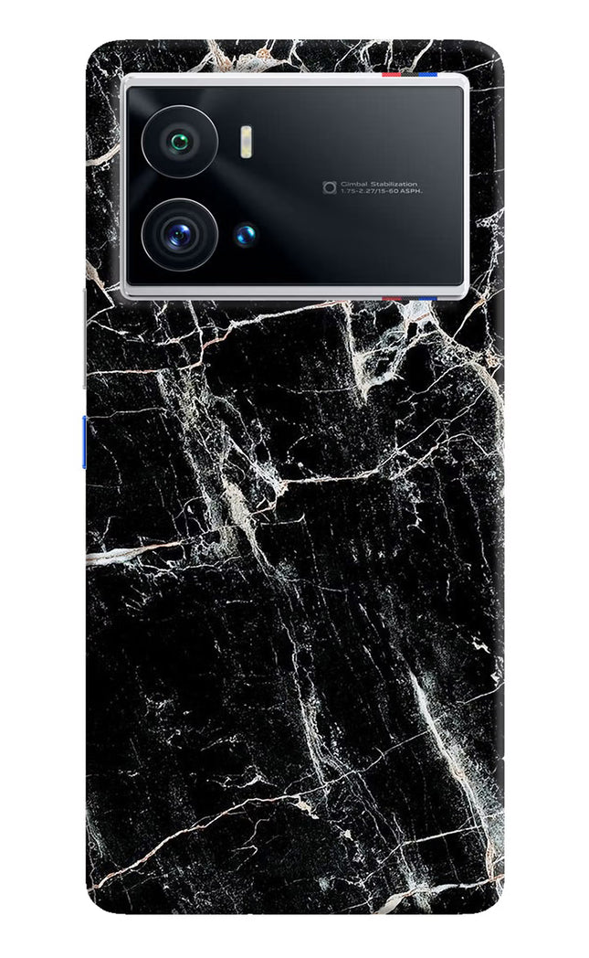 Black Marble Texture iQOO 9 Pro 5G Hard Case Back Cover by Casekaro