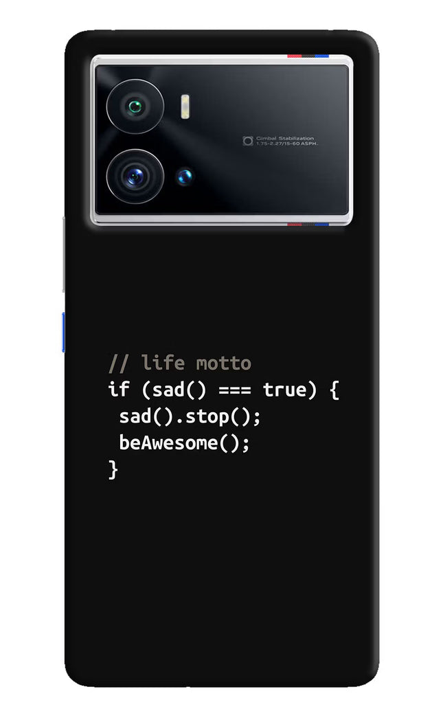 Life Motto Code iQOO 9 Pro 5G Hard Case Back Cover by Casekaro