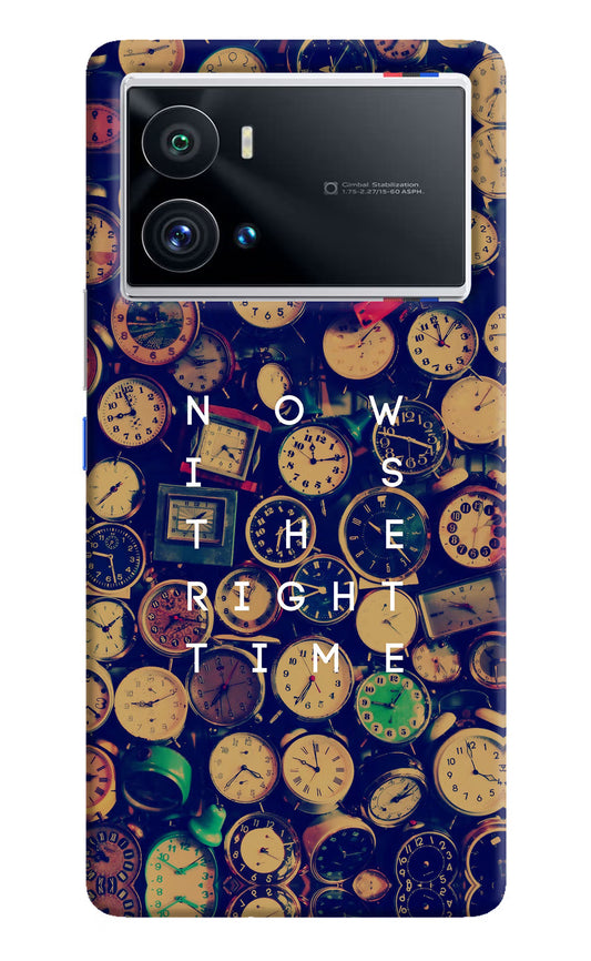 Now is the Right Time Quote iQOO 9 Pro 5G Hard Case Back Cover by Casekaro