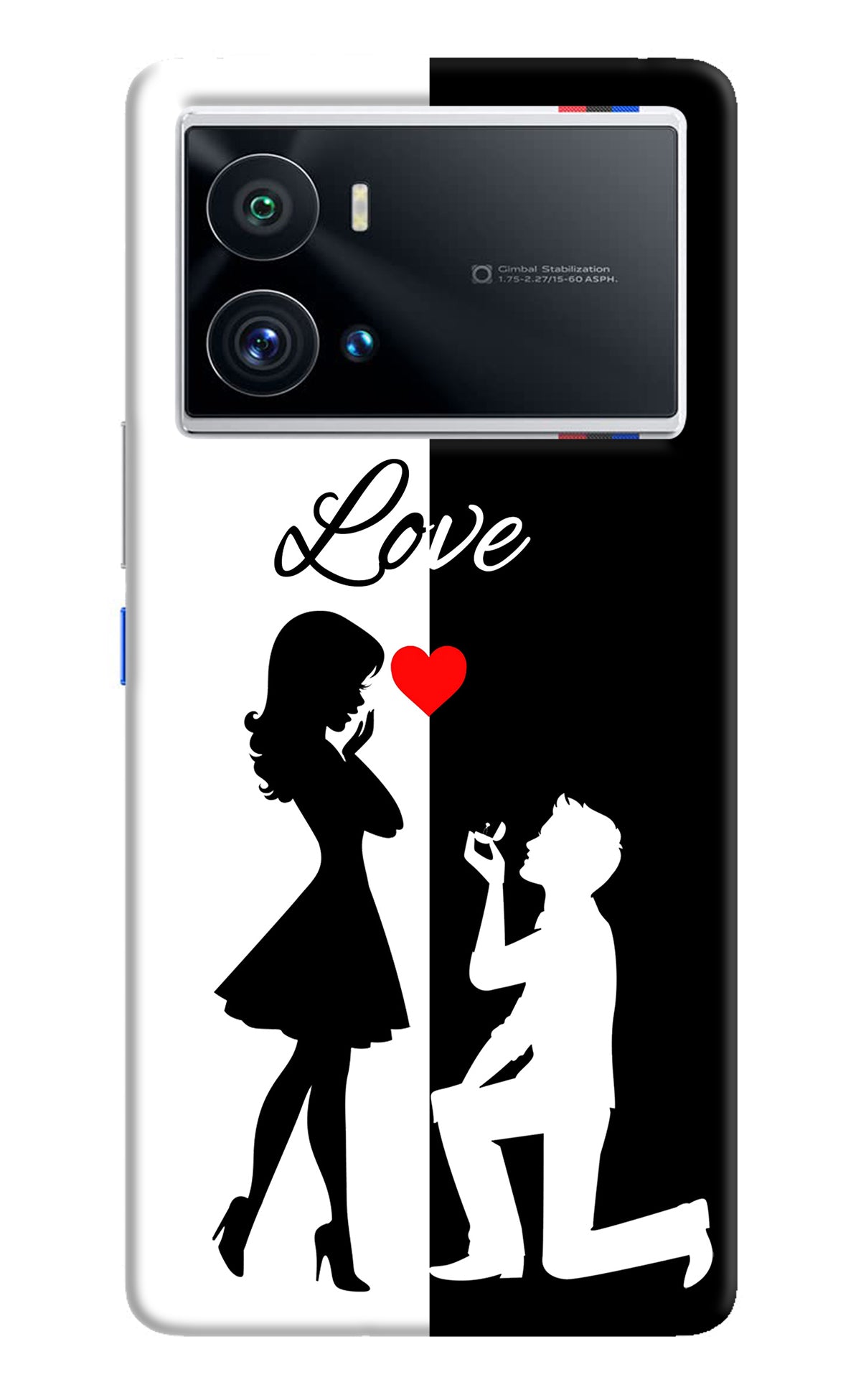 Love Propose Black And White iQOO 9 Pro 5G Back Cover