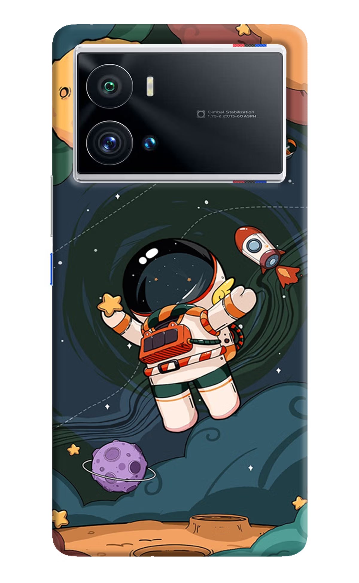 Cartoon Astronaut iQOO 9 Pro 5G Hard Case Back Cover by Casekaro