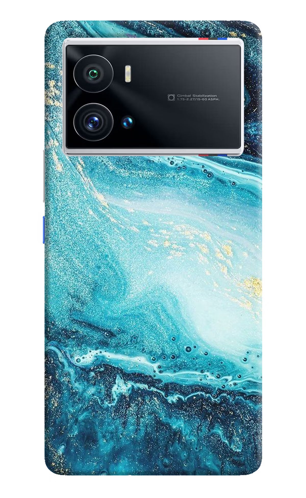 Blue Glitter Marble iQOO 9 Pro 5G Hard Case Back Cover by Casekaro