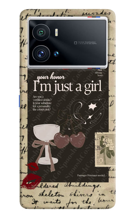 I am just a girl iQOO 9 Pro 5G Hard Case Back Cover by Casekaro