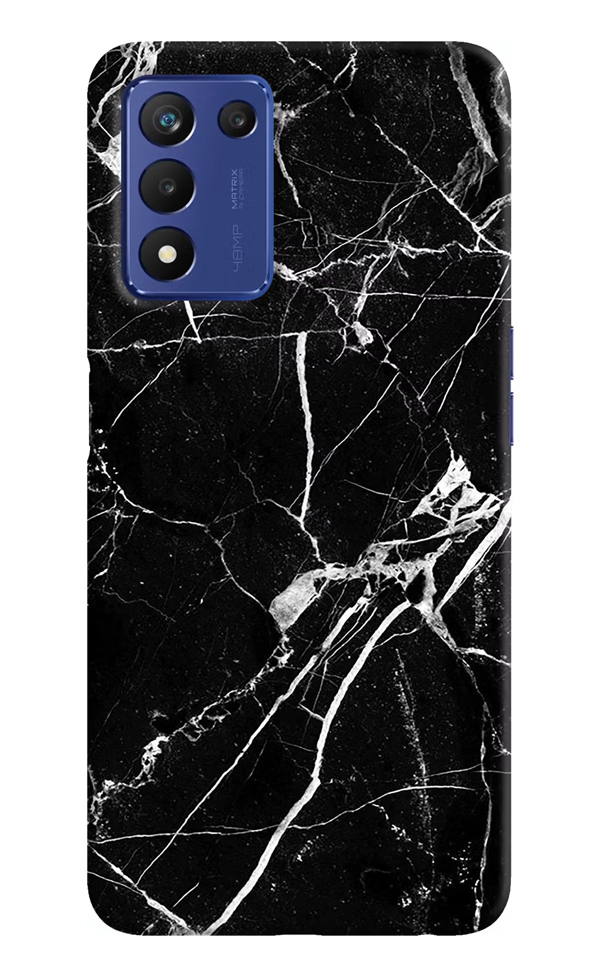 Black Marble Pattern Realme 9 SE Hard Case Back Cover by Casekaro