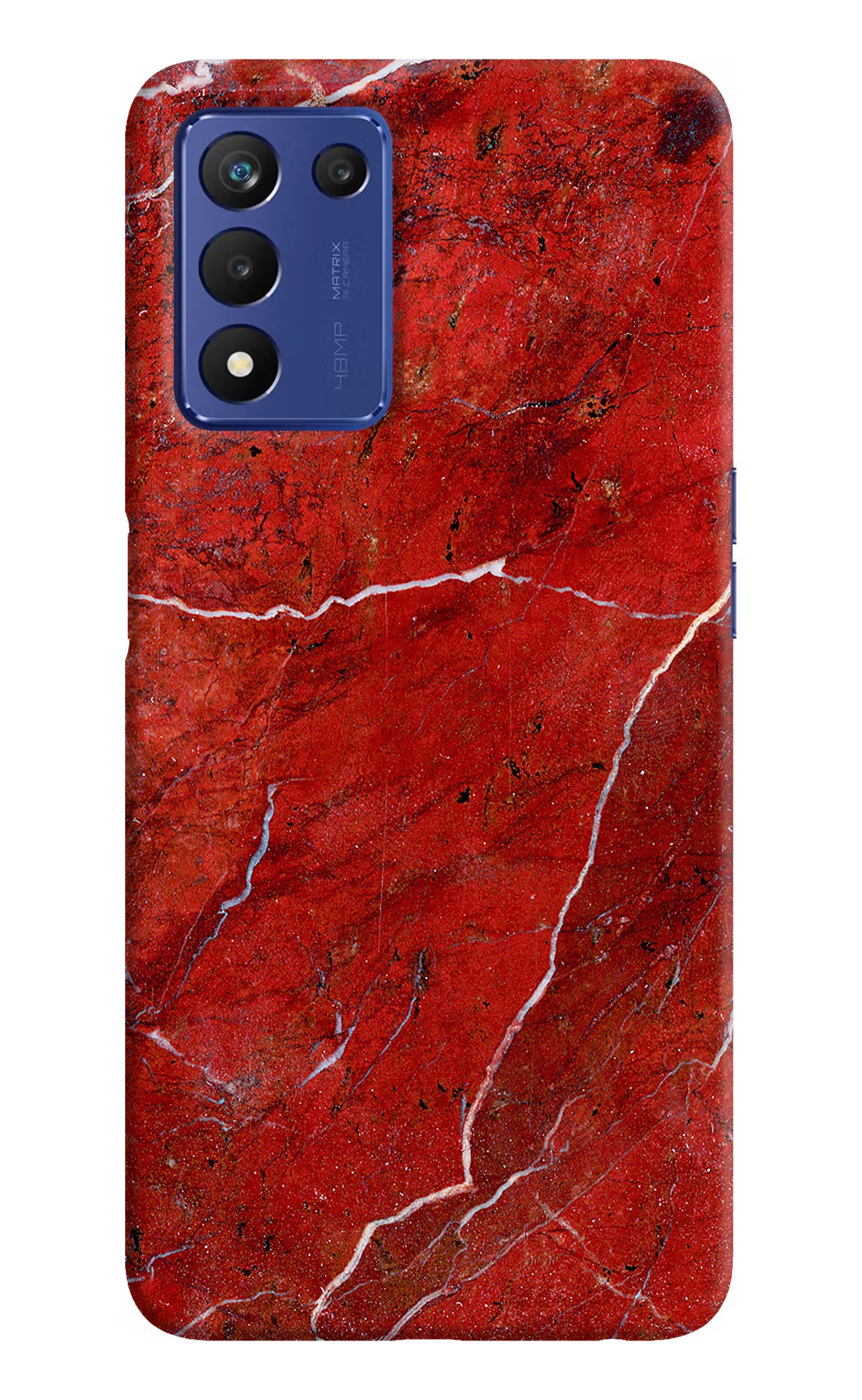 Red Marble Design Realme 9 SE Hard Case Back Cover by Casekaro