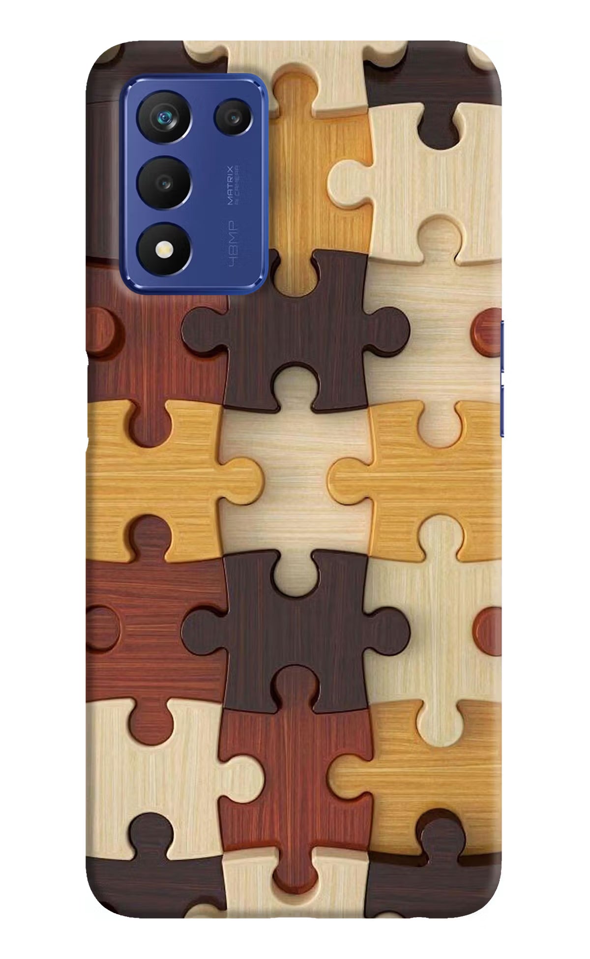 Wooden Puzzle Realme 9 SE Hard Case Back Cover by Casekaro