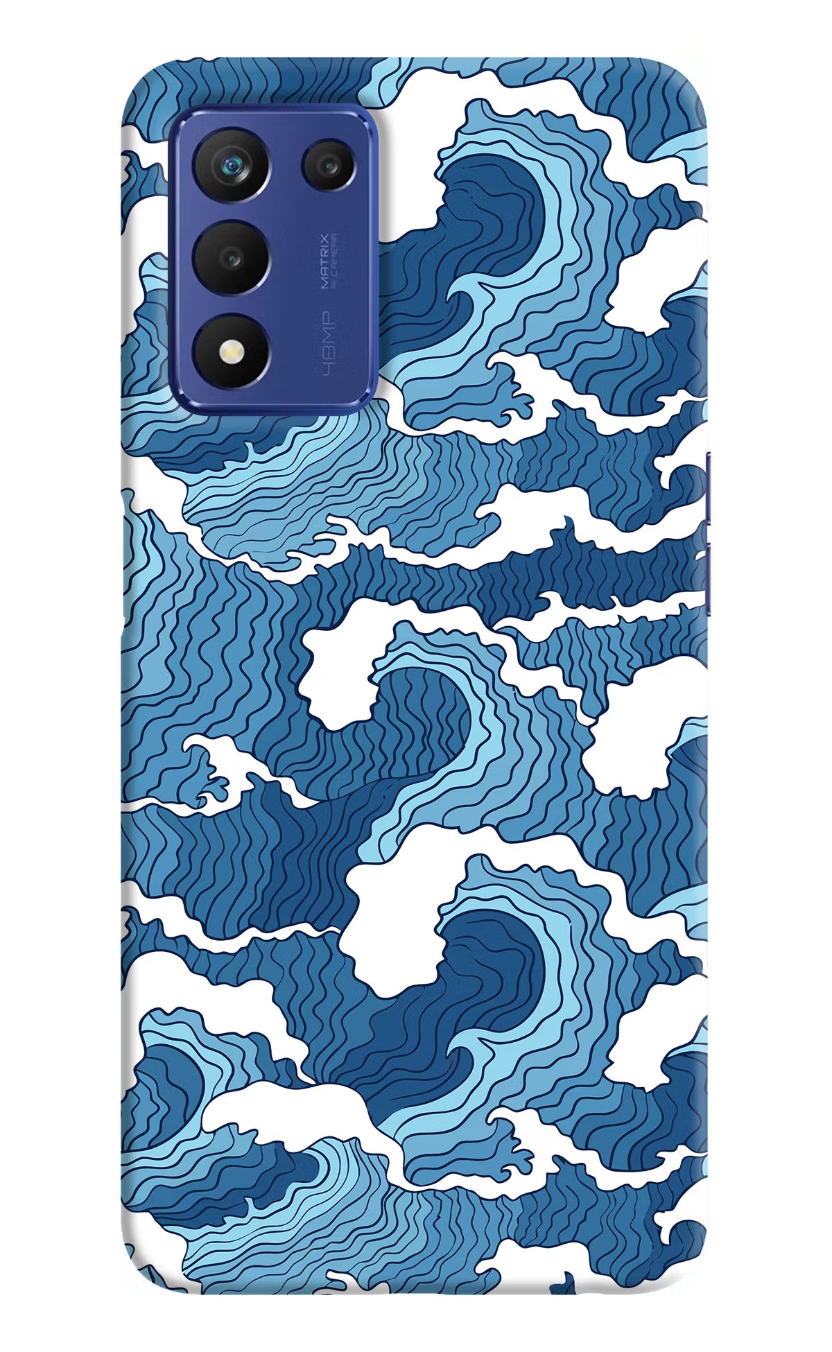 Blue Waves Realme 9 SE Hard Case Back Cover by Casekaro