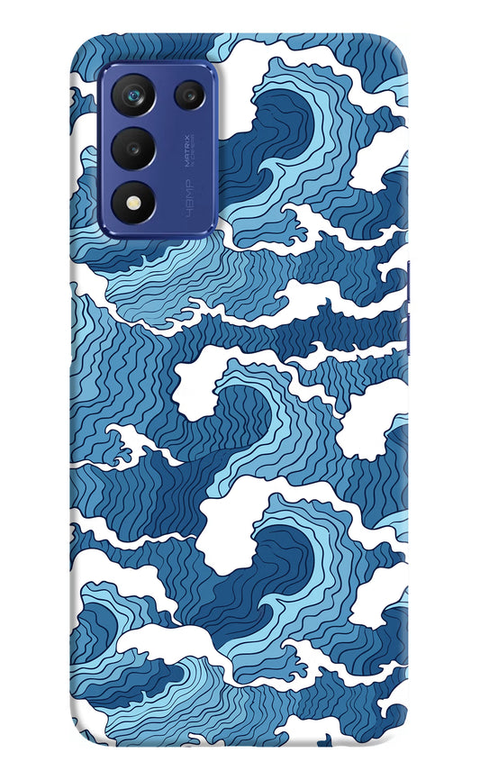 Blue Waves Realme 9 SE Hard Case Back Cover by Casekaro
