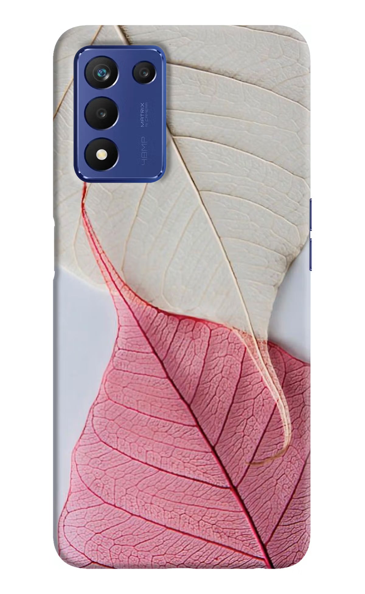White Pink Leaf Realme 9 SE Hard Case Back Cover by Casekaro