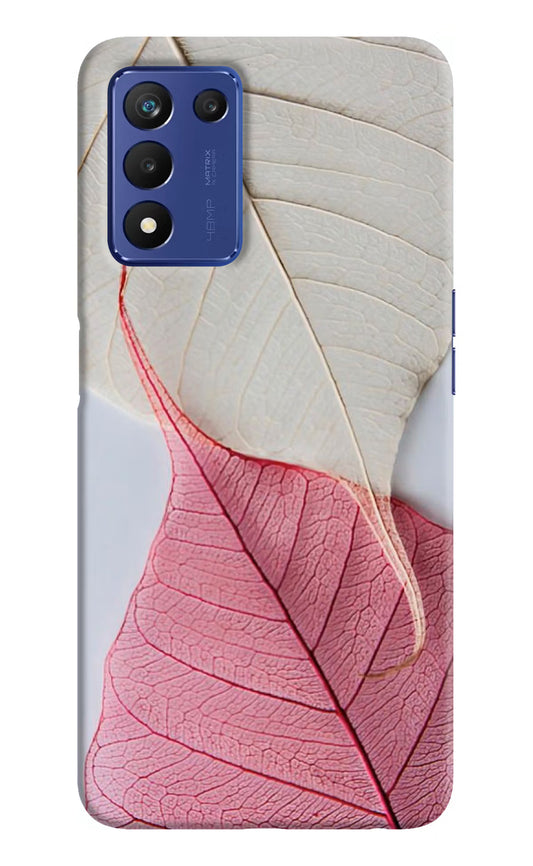 White Pink Leaf Realme 9 SE Hard Case Back Cover by Casekaro