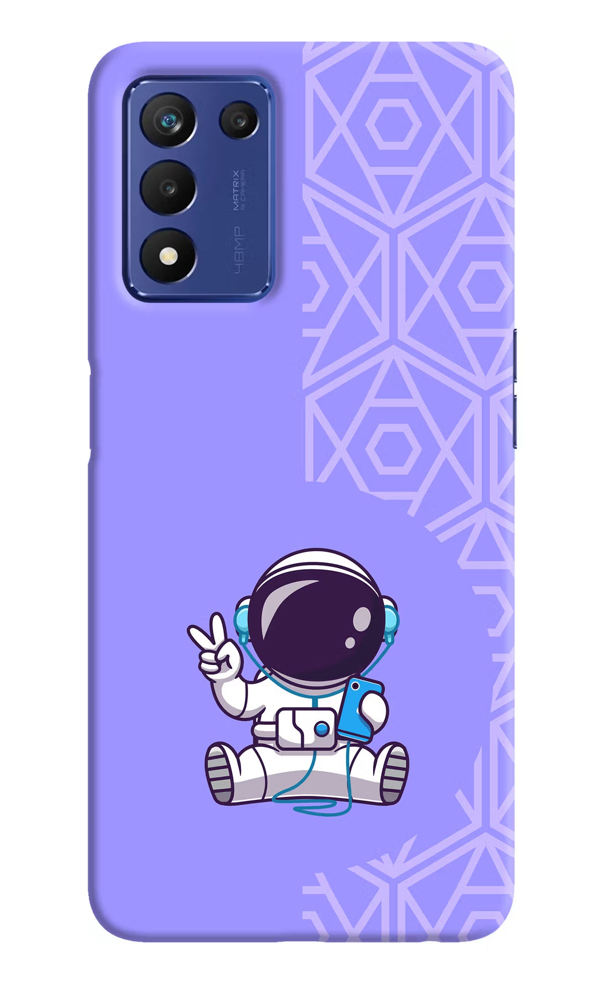 Cute Astronaut Chilling Realme 9 SE Hard Case Back Cover by Casekaro