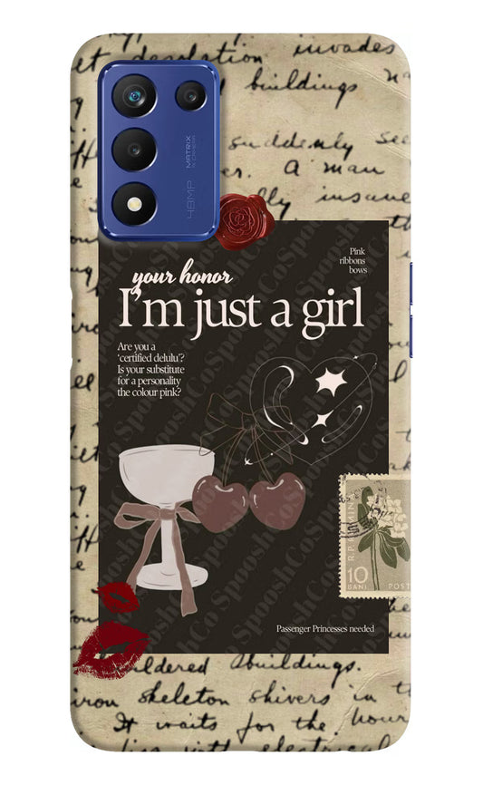 I am just a girl Realme 9 SE Hard Case Back Cover by Casekaro