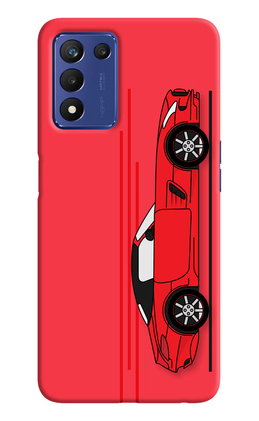 Red Velocity Realme 9 SE Back Cover, Hard case