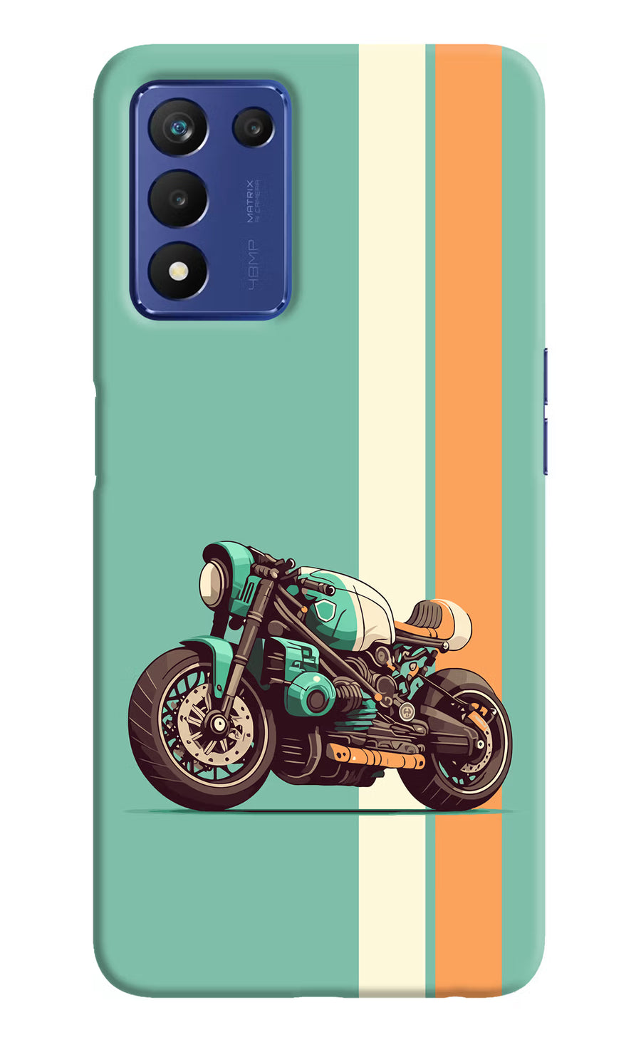 Striped Moto Drift Realme 9 SE Back Cover, Hard case