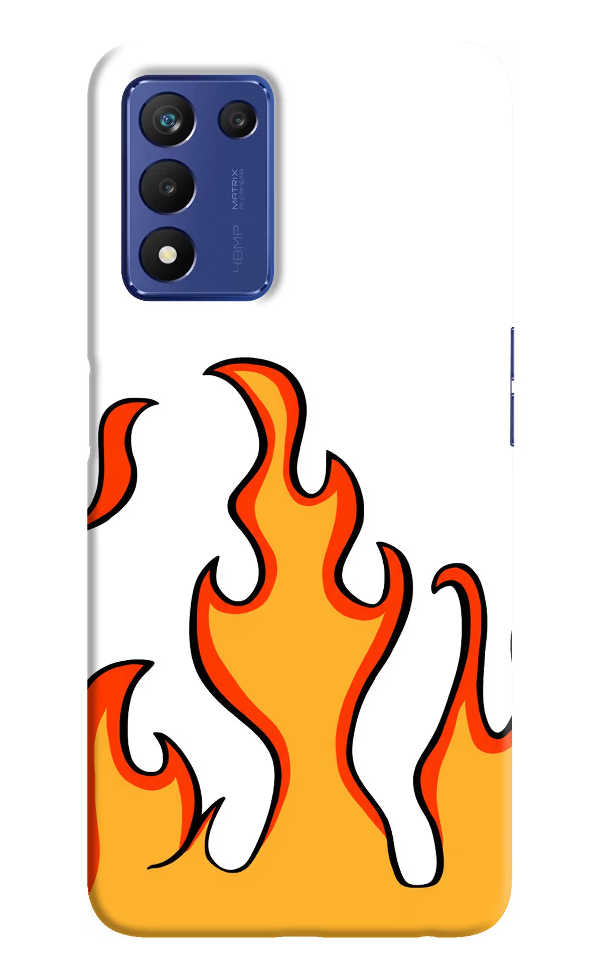 Fired Up – White Realme 9 SE Hard Case Back Cover by Casekaro