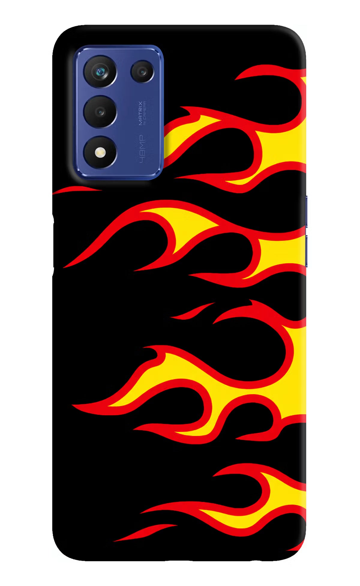 Side Sweep Flames Realme 9 SE Hard Case Back Cover by Casekaro