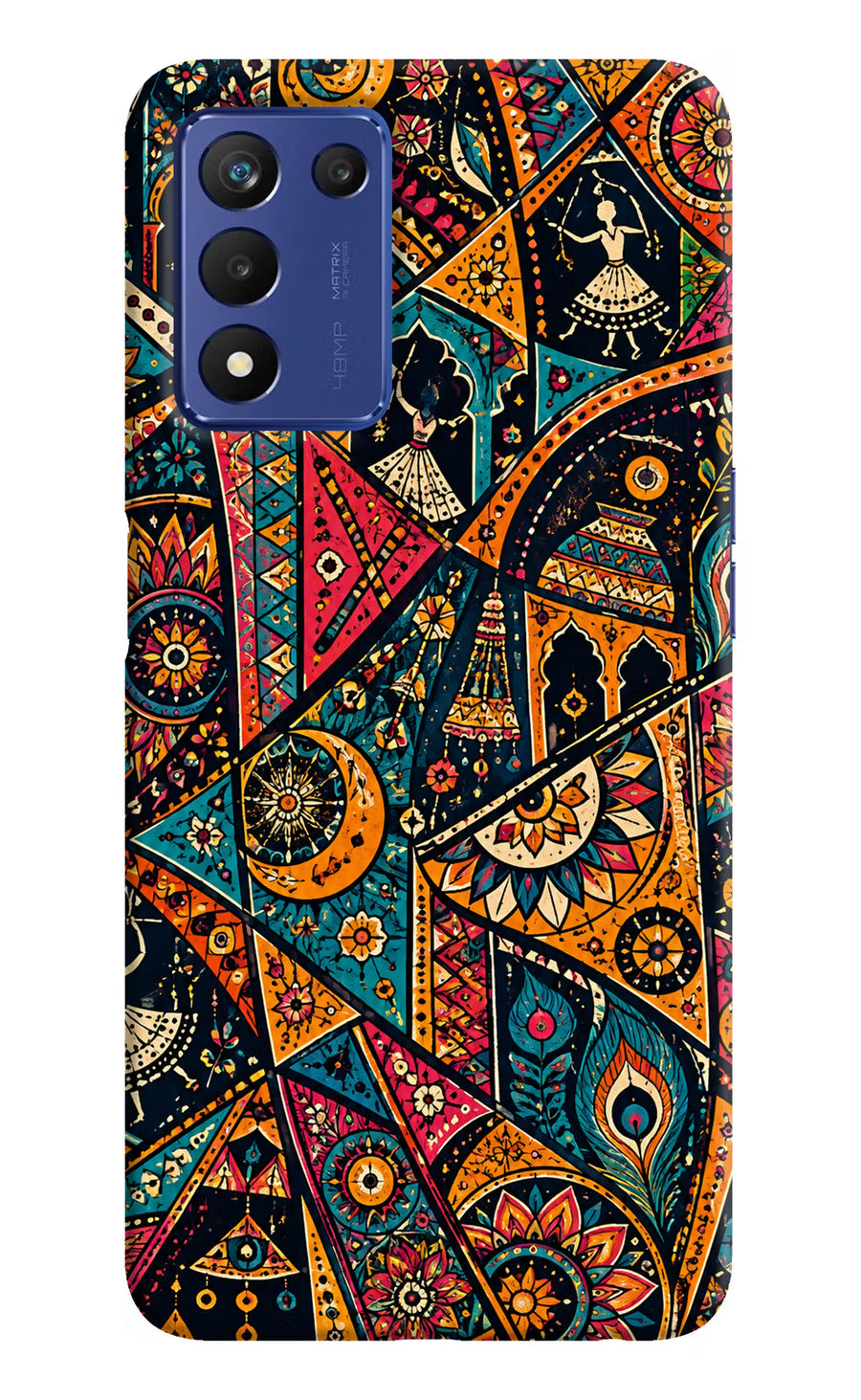 Folk Print Realme 9 SE Back Cover, Hard case