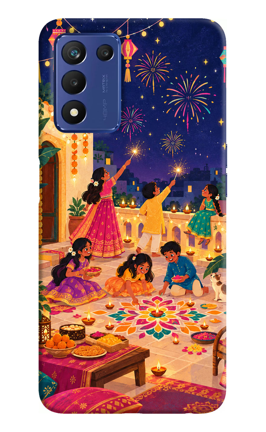 Diwali Night Realme 9 SE Back Cover, Hard case