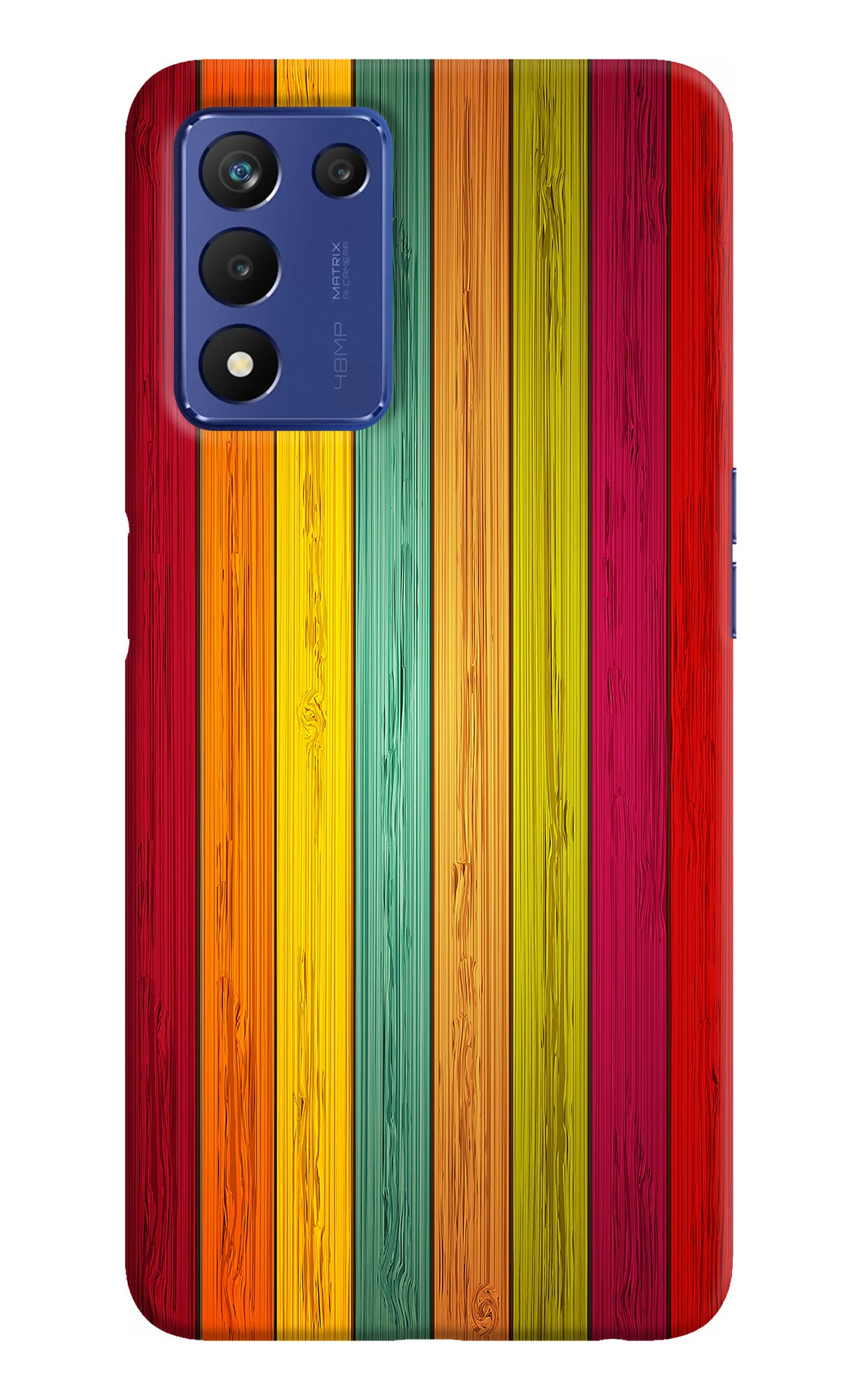 Multicolor Wooden Realme Narzo 30 Pro 5G Back Cover