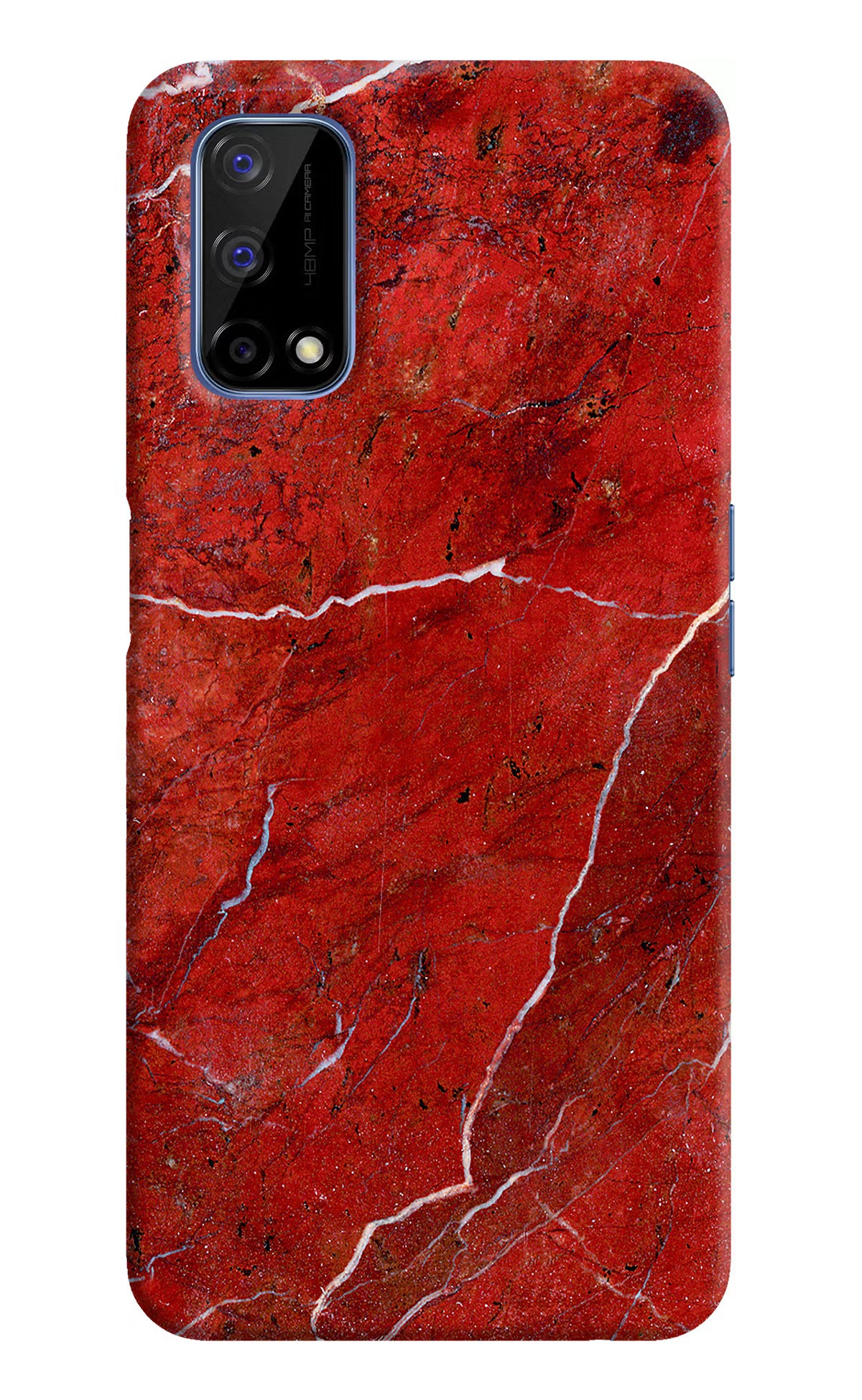 Red Marble Design Realme Narzo 30 Pro 5G Hard Case Back Cover by Casekaro