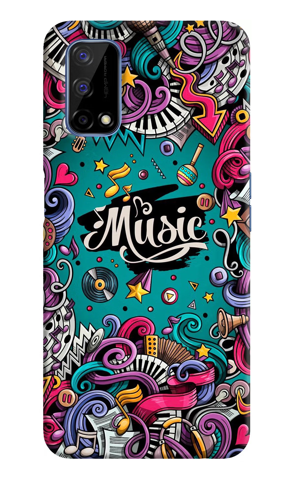 Music Graffiti Realme Narzo 30 Pro 5G Hard Case Back Cover by Casekaro