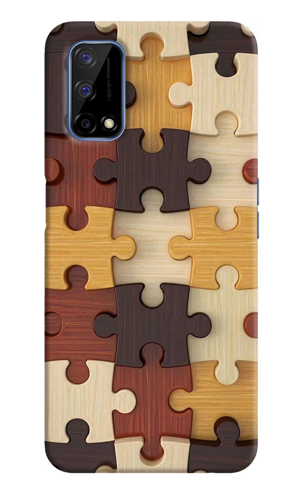 Wooden Puzzle Realme Narzo 30 Pro 5G Hard Case Back Cover by Casekaro