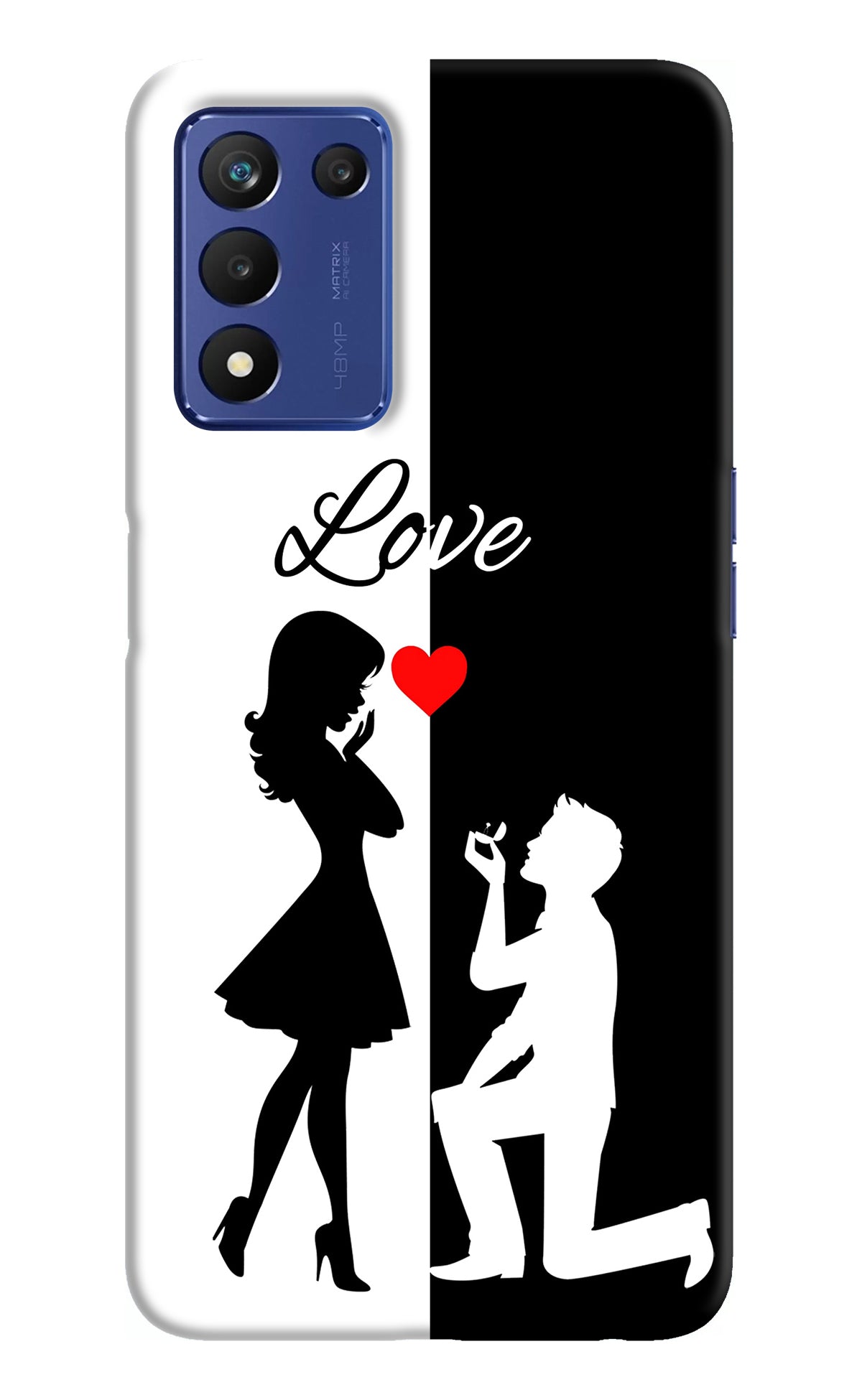 Love Propose Black And White Realme Narzo 30 Pro 5G Back Cover