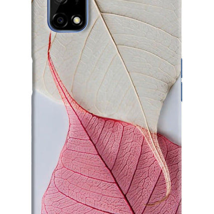 White Pink Leaf Realme Narzo 30 Pro 5G Hard Case Back Cover by Casekaro