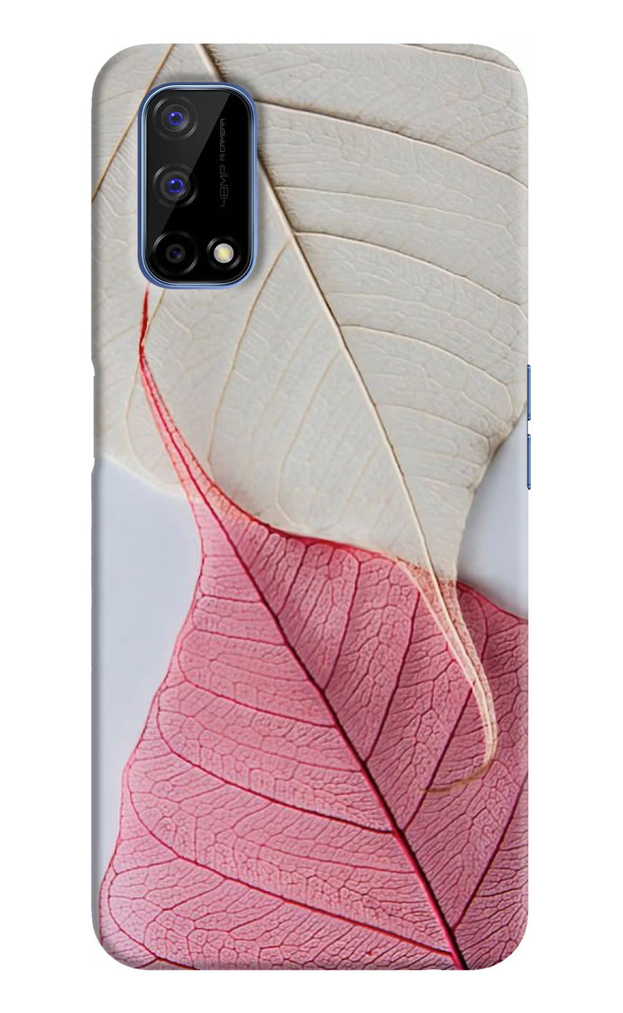 White Pink Leaf Realme Narzo 30 Pro 5G Back Cover, Hard case
