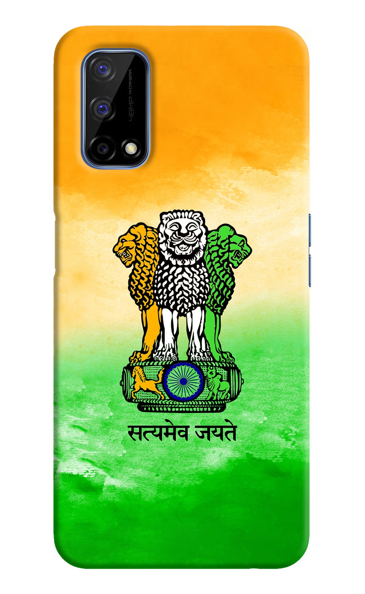 Satyamev Jayate Flag Realme Narzo 30 Pro 5G Hard Case Back Cover by Casekaro