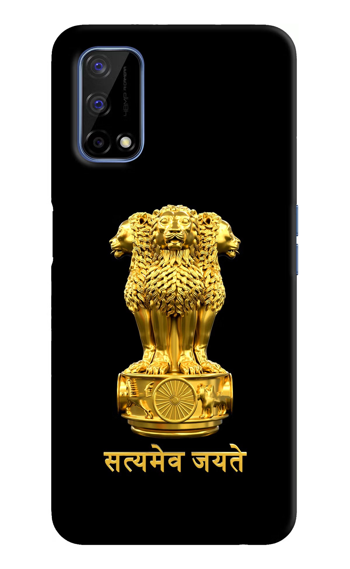 Satyamev Jayate Golden Realme Narzo 30 Pro 5G Hard Case Back Cover by Casekaro