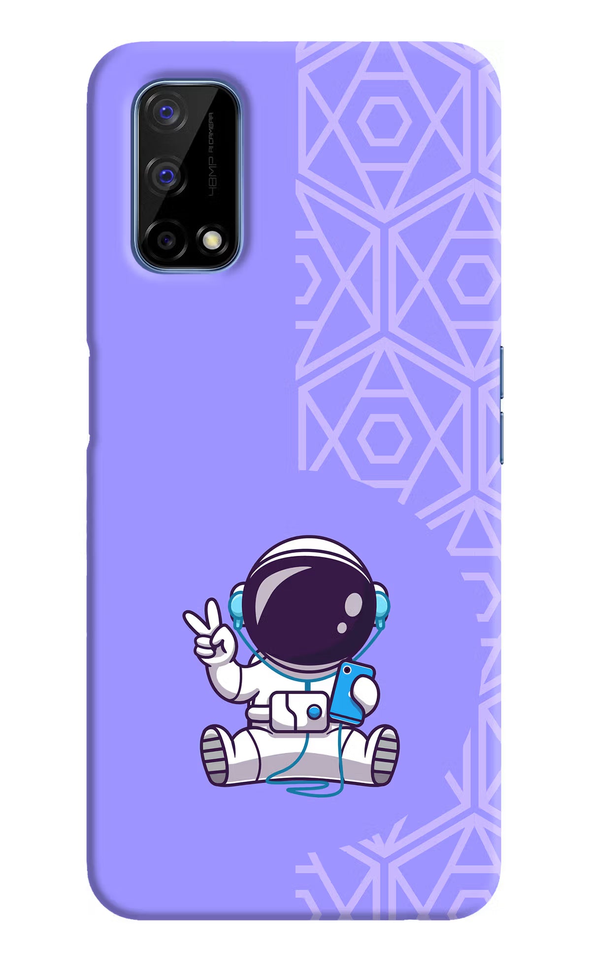 Cute Astronaut Chilling Realme Narzo 30 Pro 5G Hard Case Back Cover by Casekaro
