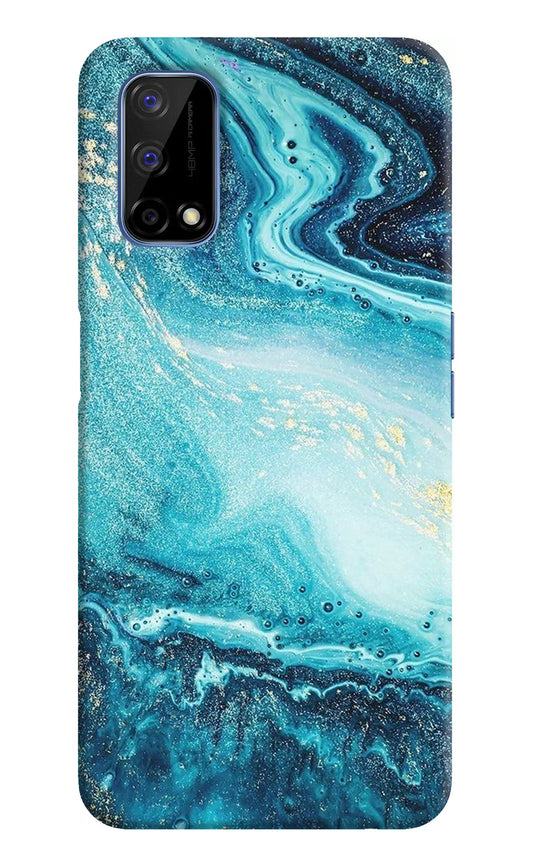 Blue Glitter Marble Realme Narzo 30 Pro 5G Hard Case Back Cover by Casekaro
