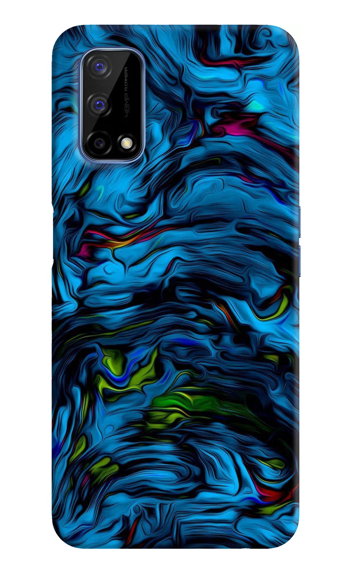 Dark Blue Abstract Realme Narzo 30 Pro 5G Hard Case Back Cover by Casekaro