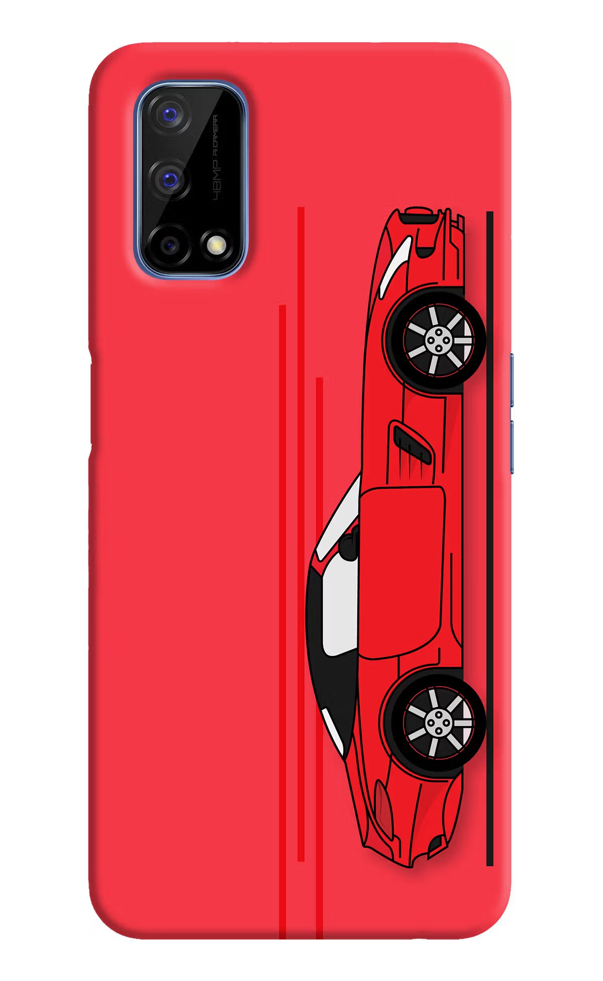 Red Velocity Realme Narzo 30 Pro 5G Hard Case Back Cover by Casekaro