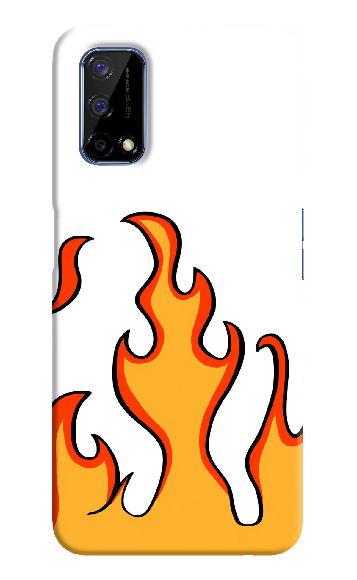 Fired Up – White Realme Narzo 30 Pro 5G Hard Case Back Cover by Casekaro