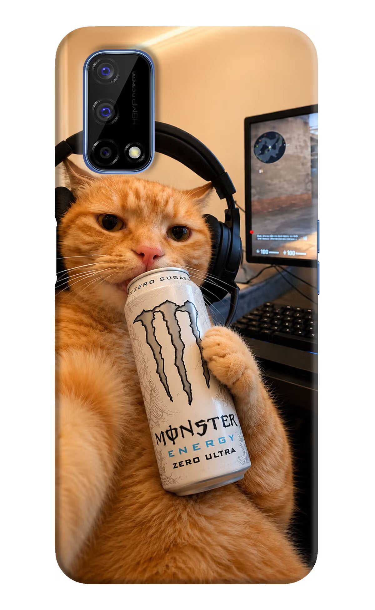 Gamer Cat Energy Realme Narzo 30 Pro 5G Back Cover