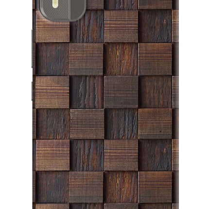 Wooden Cube Design Nokia C12/C12 Pro Hard Case Back Cover by Casekaro