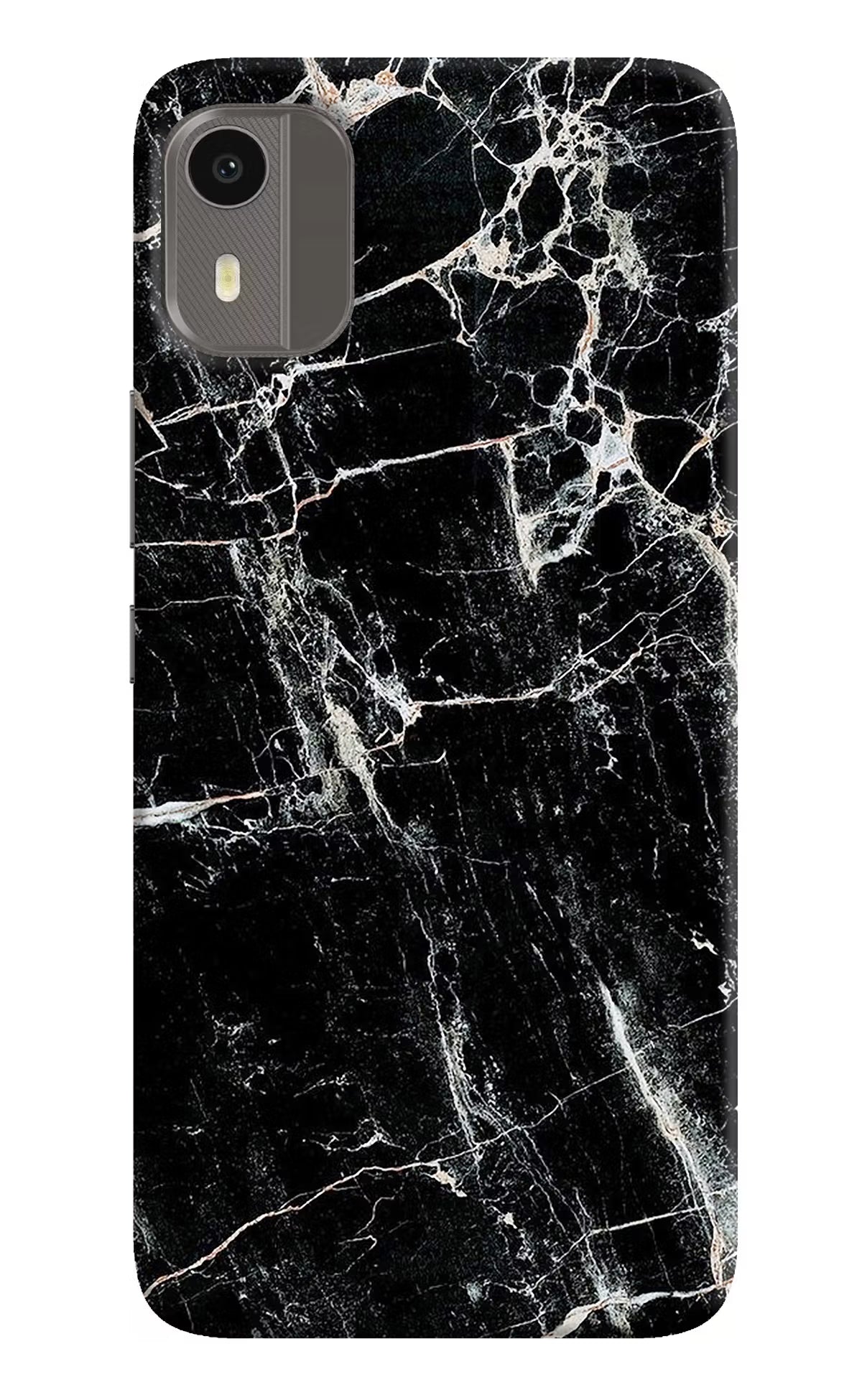 Black Marble Texture Nokia C12/C12 Pro Hard Case Back Cover by Casekaro