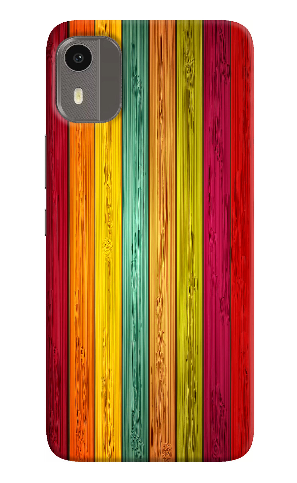 Multicolor Wooden Nokia C12/C12 Pro Back Cover