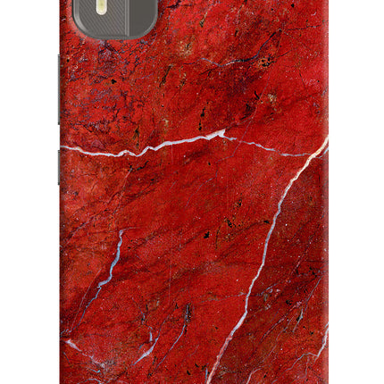 Red Marble Design Nokia C12/C12 Pro Hard Case Back Cover by Casekaro
