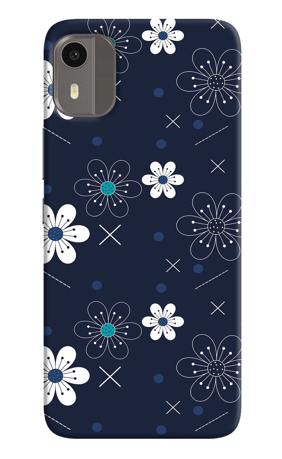 Flowers Nokia C12/C12 Pro Back Cover, Hard case