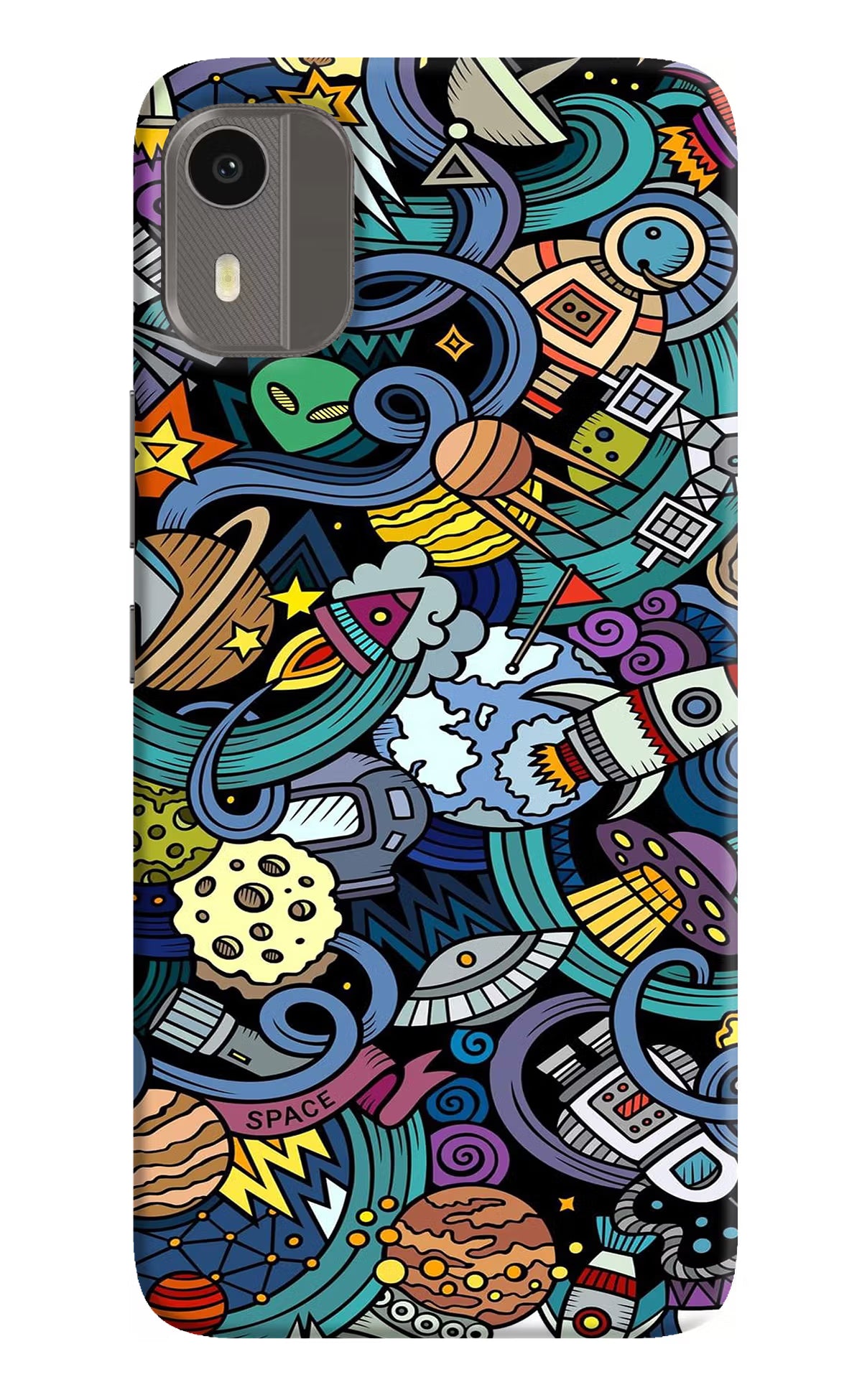 Space Abstract Nokia C12/C12 Pro Hard Case Back Cover by Casekaro