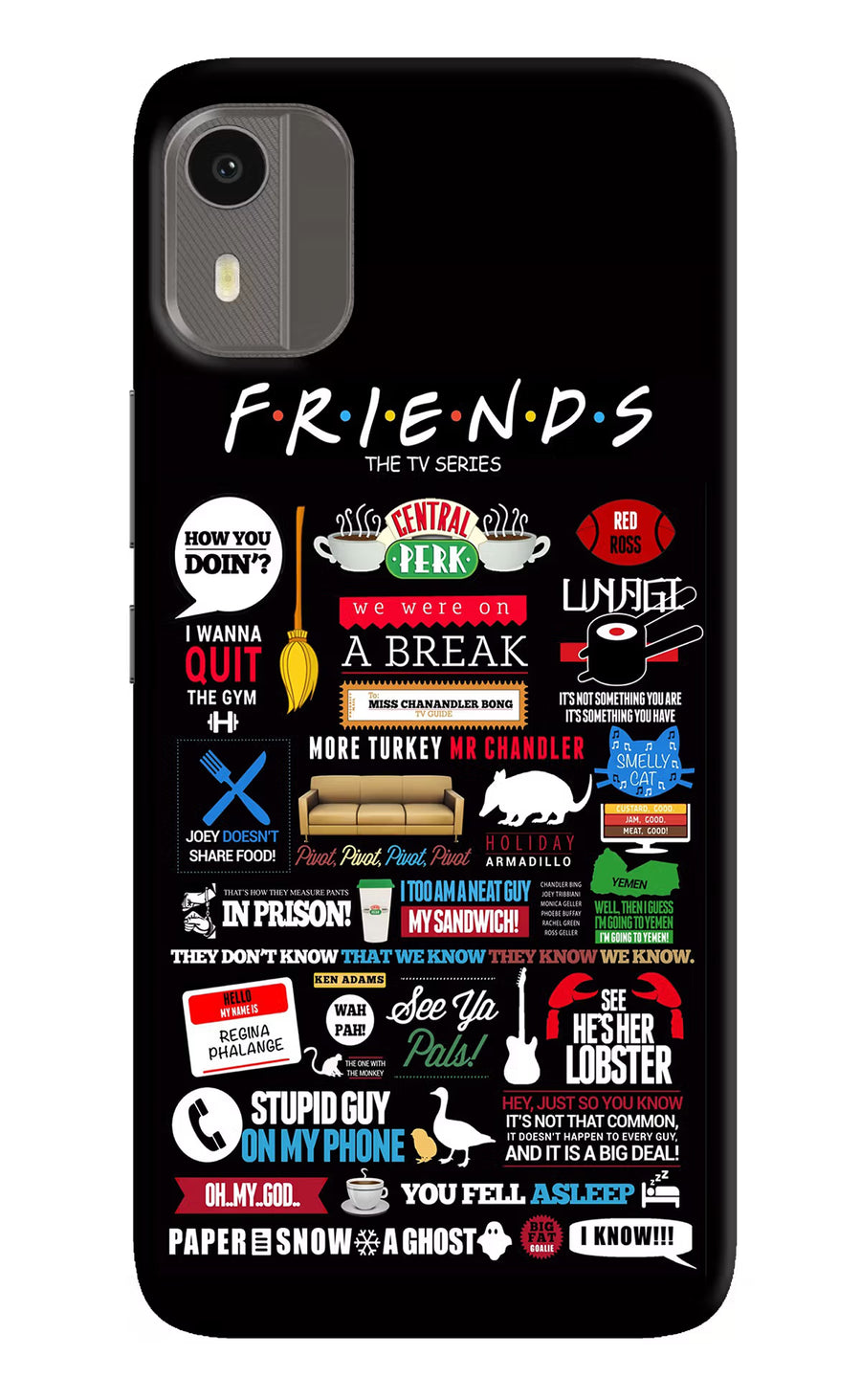 FRIENDS Nokia C12/C12 Pro Back Cover, Hard case