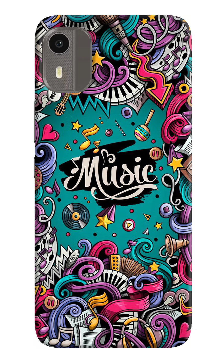 Music Graffiti Nokia C12/C12 Pro Back Cover, Hard case